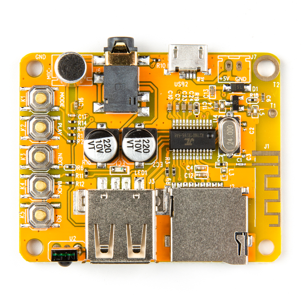 Плата аудиоприёмника c пультом Bluetooth AUX, MP3, батарейка в комплекте